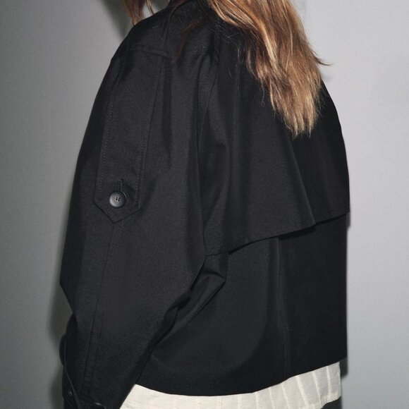 SHORT WATER REPELLENT TRENCH COAT ZW COLLECTION - Picture 3 of 6